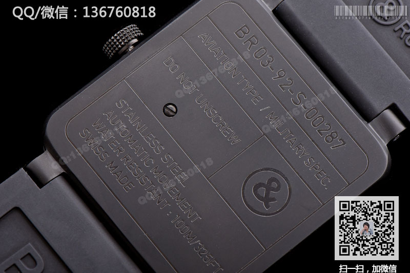 高仿柏莱士手表-AVIATION系列自动机械手表BR03-92BLUE-R