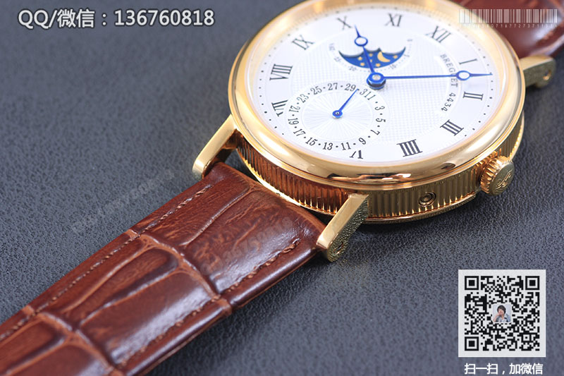 高仿宝玑手表-经典系列7337BA/1E/9V6黄金色机械腕表