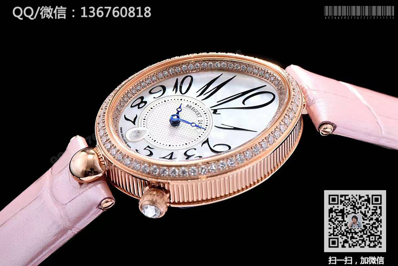 高仿宝玑手表-Breguet那不勒斯皇后系列 8928BA/51/844 DD0D玫瑰金镶钻腕表