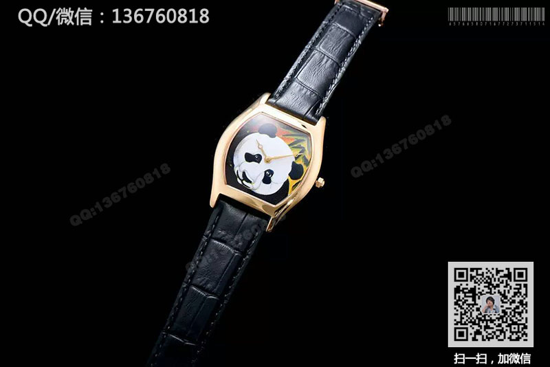CARTIER卡地亚龟形系列HPI00348玫瑰金石英腕表 大熊猫