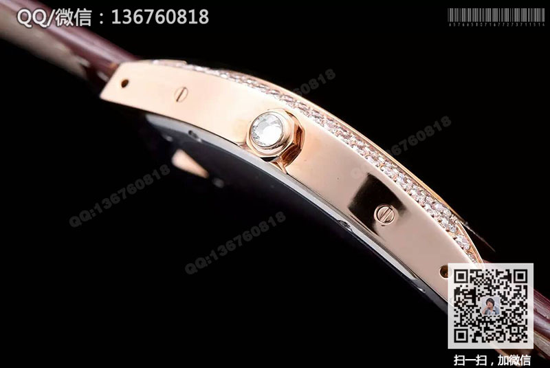 CARTIER卡地亚龟形系列W1556234玫瑰金镶钻石英腕表