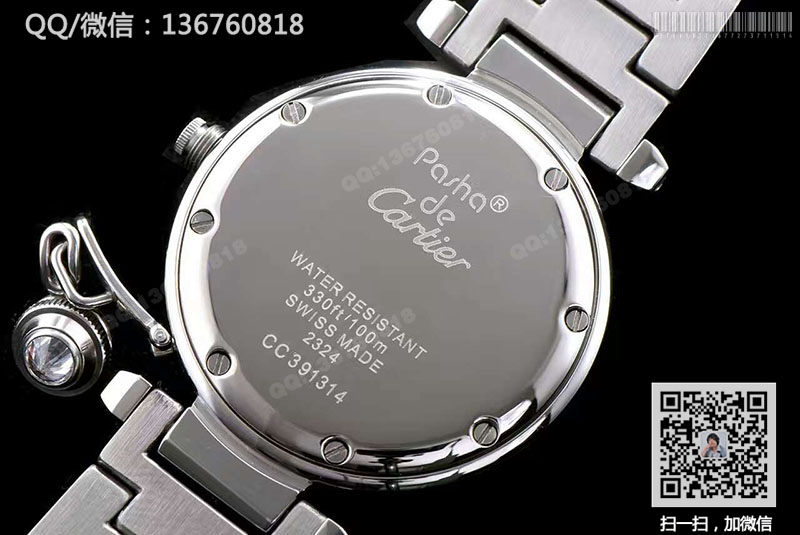 CARTIER卡地亚帕莎系列WJ11902G浅灰色精钢腕表
