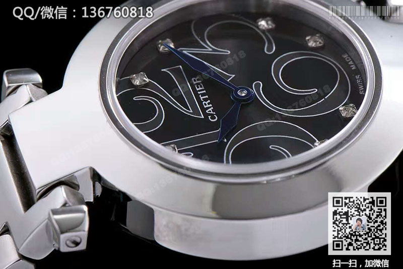 CARTIER卡地亚帕莎系列WJ123121黑盘精钢腕表