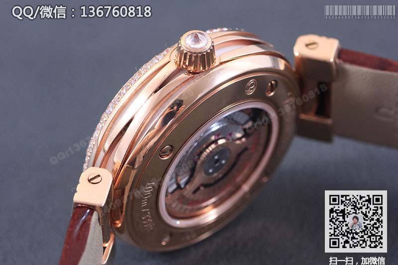 【V6完美版】OMEGA欧米茄碟飞系列LADYMATIC 425.67.34.20.55.008女士玫瑰金镶钻机械腕表