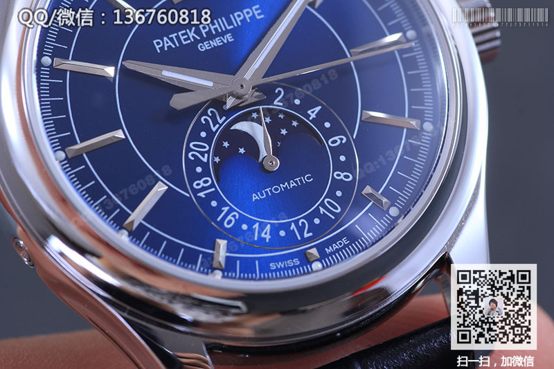 高仿百达翡丽手表-PATEK PHILIPPE 复杂功能计时系列5905P-001 腕表 蓝色表盘