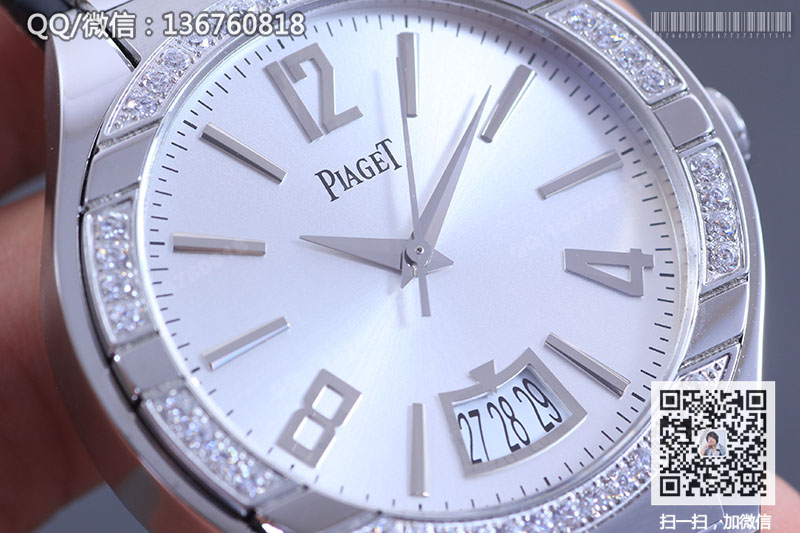高仿伯爵手表-PIAGET POLO系列G0A31159镶钻白盘机械腕表