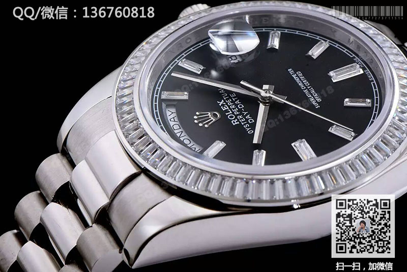 【精品】ROLEX劳力士星期日历型系列 228396TBR 黑盘镶钻腕表