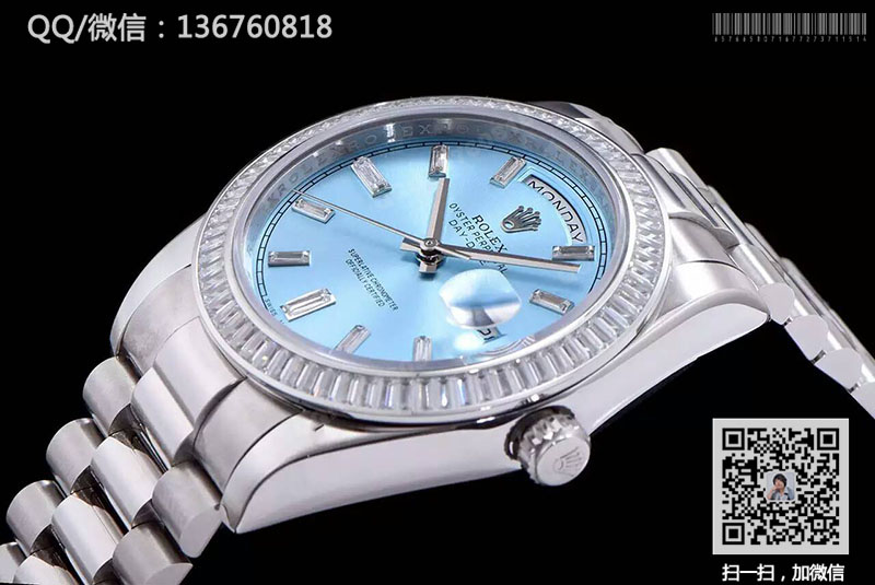 【精品】ROLEX劳力士星期日历型系列228396TBR 蓝色镶钻腕表