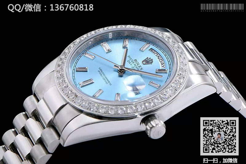 【精品】ROLEX劳力士星期日历型系列228396TBR 蓝色镶钻腕表