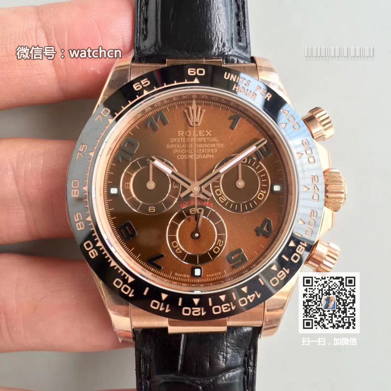 高仿劳力士手表-宇宙计型迪通拿系列116515LN（咖啡色）机械男表